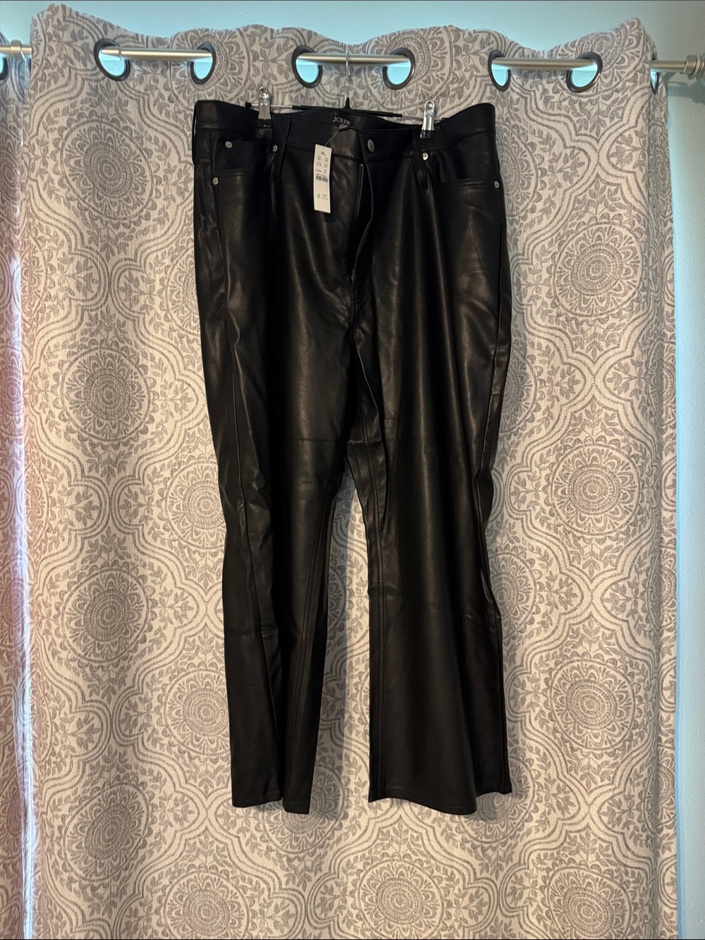 J. Crew Black Faux Leather Bootcut Pants